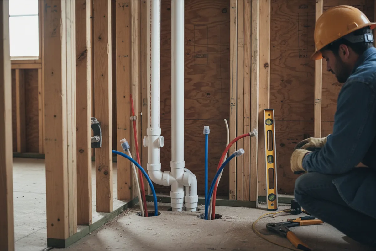 Drain and supply rough-in during Toilet Repair and Installation in Reform