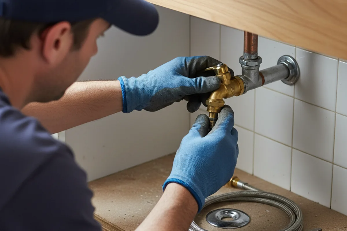 Shutoff valve and fitting work during Emergency Plumbing in Reform